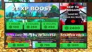 XP Boosts increase the amount of experience gained (Image via Roblox)